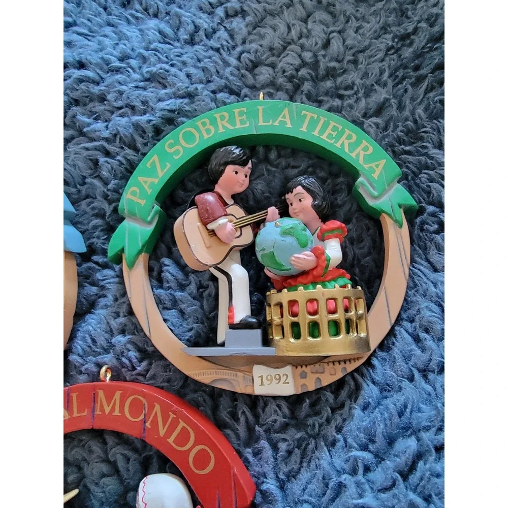 1991 - 1993 Hallmark Keepsake Peace on Earth Italy, Poland, Spain Ornament Set 3